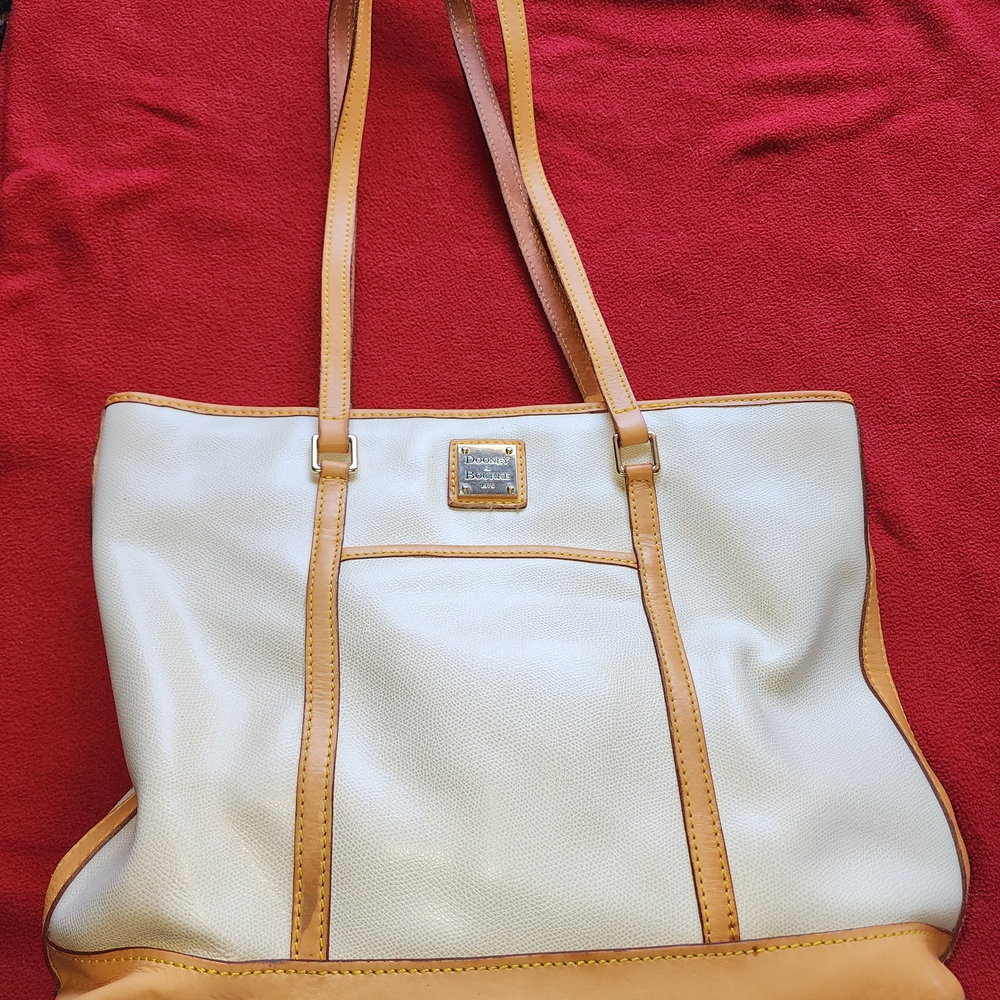 Dooney & Bourke White and Tan Shoulder Bag